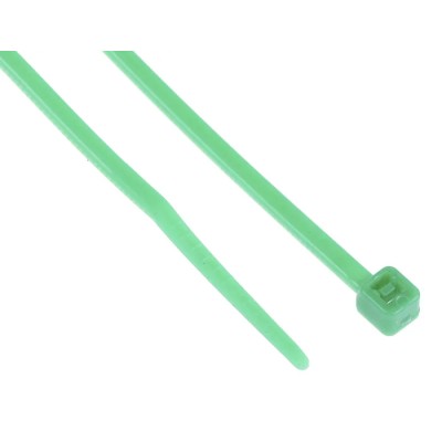 RS PRO Cable Tie Non-Releasable Green Polyamide 66 165 mm x 2.5 mm Flame Retardant 233-275