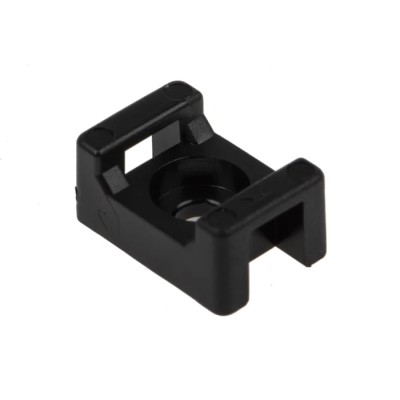 RS PRO Black Screw Cable Tie Mount Polyamide 66, 4.8mm Tie Acceptance, 10mm x 15mm, 3.5mm Screw Hole 233-663