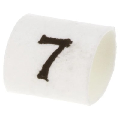 TE Connectivity TRSA Heatshrink Cable Marker White, Pre-printed "7", Polyolefin, 3 mm to 1 mm, Flame TRSA-1019/C/1/7