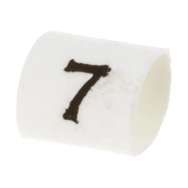 TE Connectivity TRSA Heatshrink Cable Marker White, Pre-printed "7", Polyolefin, 3 mm to 1 mm, Flame TRSA-1019/C/1/7