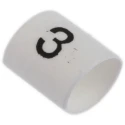 TE Connectivity TRSA Cable Marker, White, Pre-printed '3', 3 mm Max Cable, 1 mm Min Cable, Polyolefin, TRSA-1019/C/1/3
