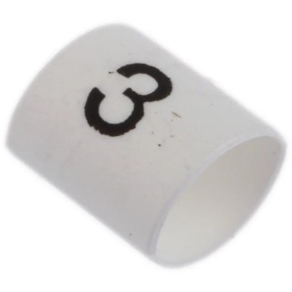 TE Connectivity TRSA Cable Marker, White, Pre-printed '3', 3 mm Max Cable, 1 mm Min Cable, Polyolefin, TRSA-1019/C/1/3