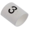 TE Connectivity TRSA Cable Marker, White, Pre-printed '3', 3 mm Max Cable, 1 mm Min Cable, Polyolefin, TRSA-1019/C/1/3