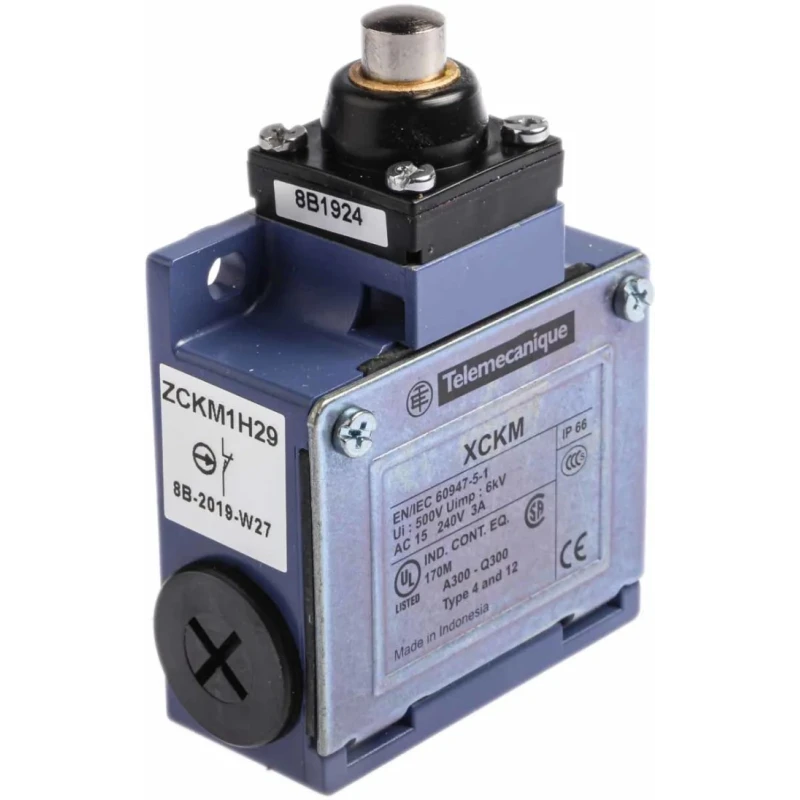 Telemecanique Sensors OsiSense XC Series Plunger Limit Switch 240V AC 250V DC 3A IP66 Zamak Housing 