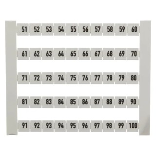 Weidmüller Terminal Marker for Terminal Block, Pre-numbered, 5mm x 5mm, PA66, Flame-Retardant - 0473460051