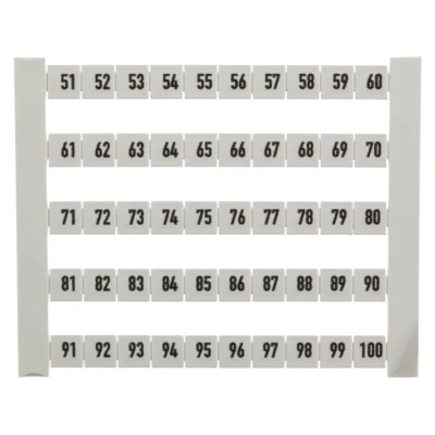 Weidmüller Terminal Marker for Terminal Block, Pre-numbered, 5mm x 5mm, PA66, Flame-Retardant - 0473460051