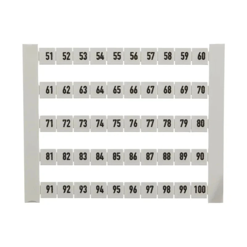 Weidmüller Terminal Marker for Terminal Block, Pre-numbered, 5mm x 5mm, PA66, Flame-Retardant - 0473460051