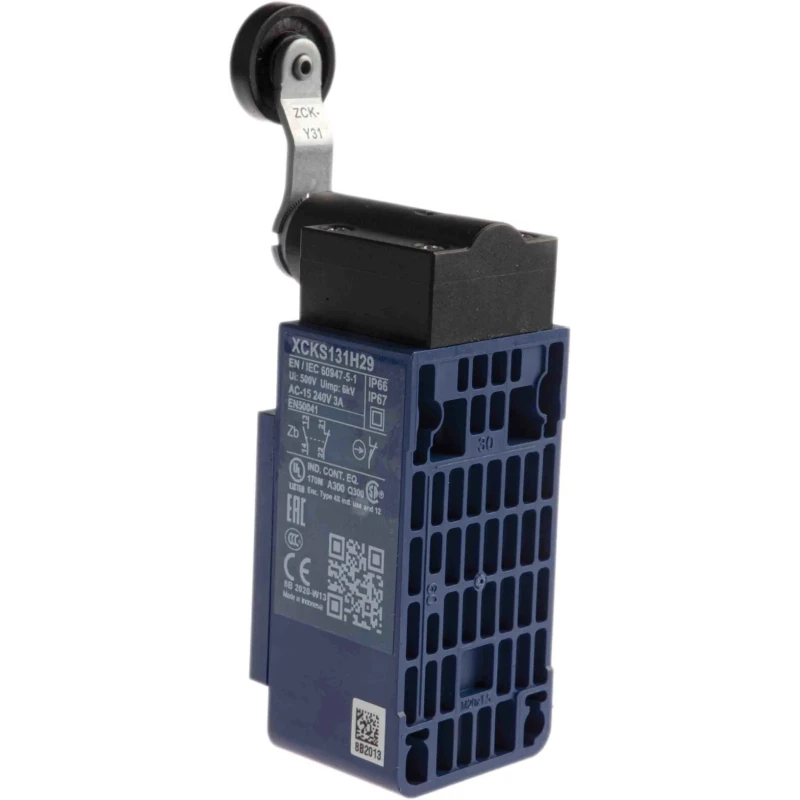 Telemecanique Sensors OsiSense XC Roller Lever Limit Switch 1 NO/1 NC IP65 Plastic Housing 240V AC 3A 