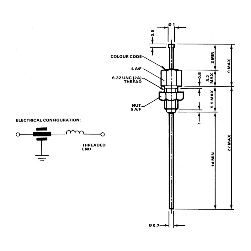 Oxley Signal Filter DLT4, 200V DC, 10A, Lead, 10000MHz, Panel Mount, 36mm Length, 22mm Height DLT4