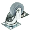 Guitel Hervieu Braked Swivel Castor 40 kg Capacity, 50 mm Wheel, Rubber, Galvanised Steel Frame, Braked Swivel 66527
