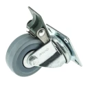 Guitel Hervieu Braked Swivel Castor 40 kg Capacity, 50 mm Wheel, Rubber, Galvanised Steel Frame, Braked Swivel 66527