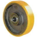 Guitel Hervieu Grey/Yellow Polyurethane Trolley Wheel 500 kg Load Capacity Cast Iron Hub Ball Bearing 125 mm 23-514-125B20