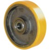 Guitel Hervieu Grey/Yellow Polyurethane Trolley Wheel 500 kg Load Capacity Cast Iron Hub Ball Bearing 125 mm 23-514-125B20
