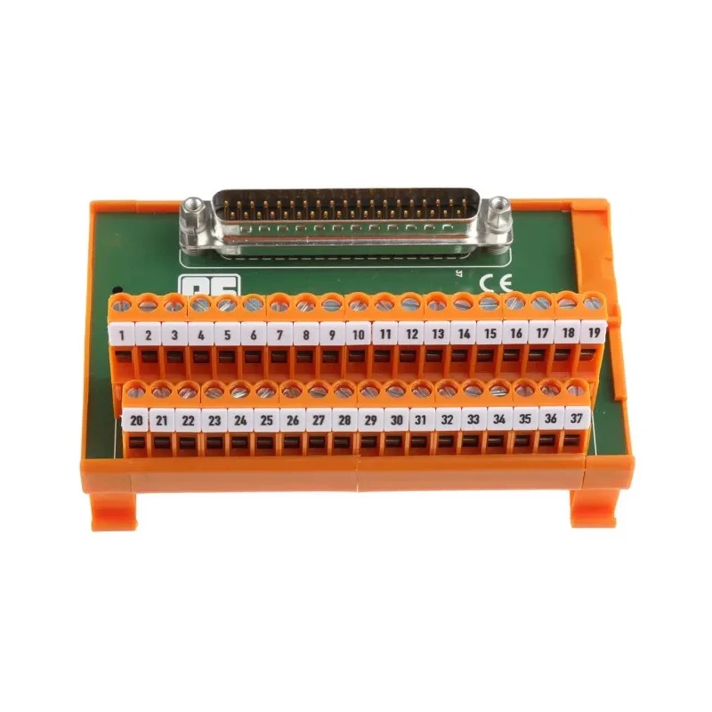 RS PRO 37-Contact Male Interface Module, D-Sub Connector, DIN Rail, 50V, 1A, Angled, 14/22 AWG, 403-409