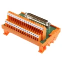 RS PRO 37-Contact Male Interface Module, D-Sub Connector, DIN Rail, 50V, 1A, Angled, 14/22 AWG, 403-409