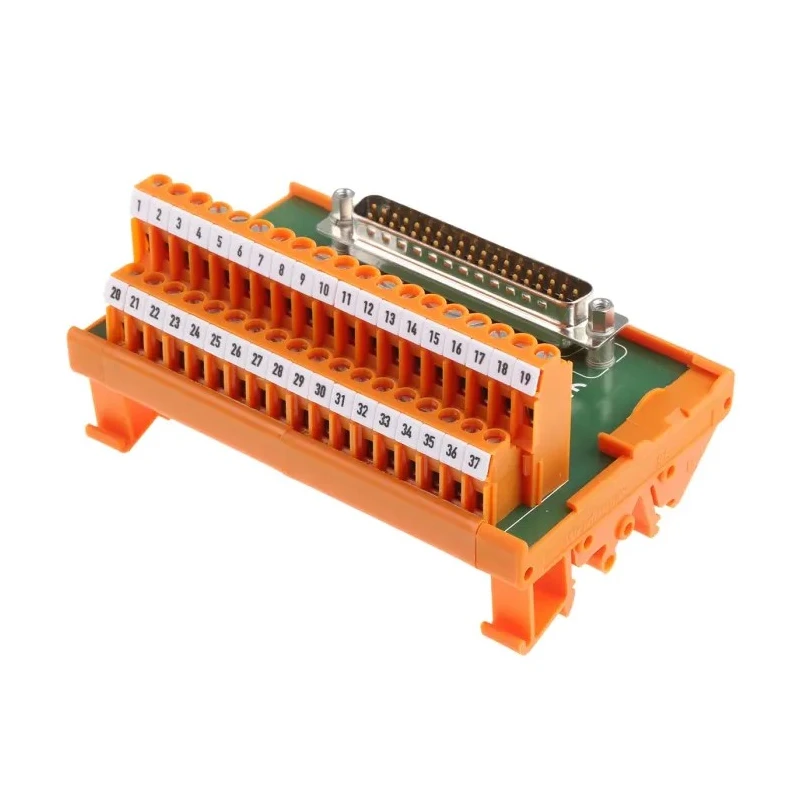 RS PRO 37-Contact Male Interface Module, D-Sub Connector, DIN Rail, 50V, 1A, Angled, 14/22 AWG, 403-409