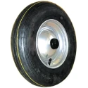 Guitel Hervieu Black Rubber Pneumatic Trolley Wheel 400mm Diameter, 200kg Load, Roller Bearing, Steel Hub 5874022511