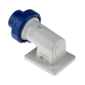 Scame EUREKA IP66/IP67 Blue Wall Mount 2P+PE Right Angle Industrial Power Connector, 16A, 230V 247.1693