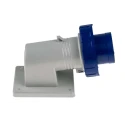Scame EUREKA IP66/IP67 Blue Wall Mount 2P+PE Right Angle Industrial Power Connector, 16A, 230V 247.1693