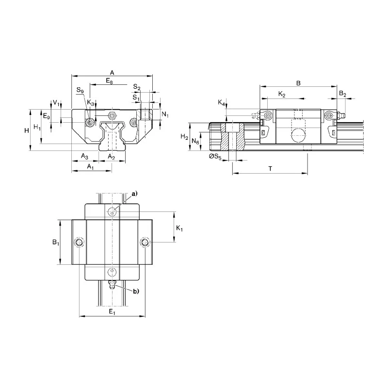 Bosch Rexroth Linear Guide Block R1665 Series, 15.4 kN Dynamic Load, 57.3 mm Length, 63 mm Width R166581420