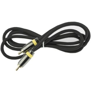 RS PRO Male RCA to Male RCA Auxiliary Cable, Black, 1.5m 410-905