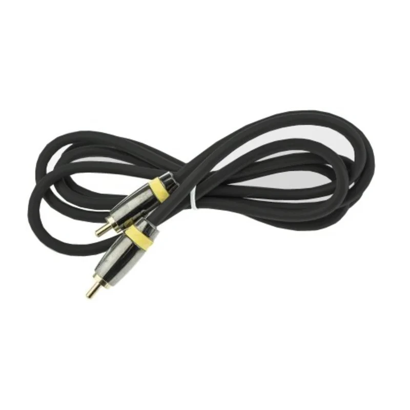 RS PRO Male RCA to Male RCA Auxiliary Cable, Black, 1.5m 410-905