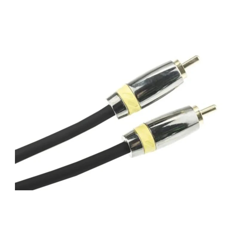 RS PRO Male RCA to Male RCA Auxiliary Cable, Black, 1.5m 410-905