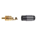 RS PRO Black Straight Cable RCA Plug Gold, Cable Mount, Male, Brass Contacts, Aluminium Housing, 410-993