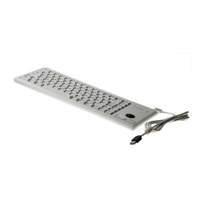 Cherry Wired USB Compact Trackball Keyboard, AZERTY Layout, Grey, Industrial Grade, USB Interface, G84 4400LUBFR-0
