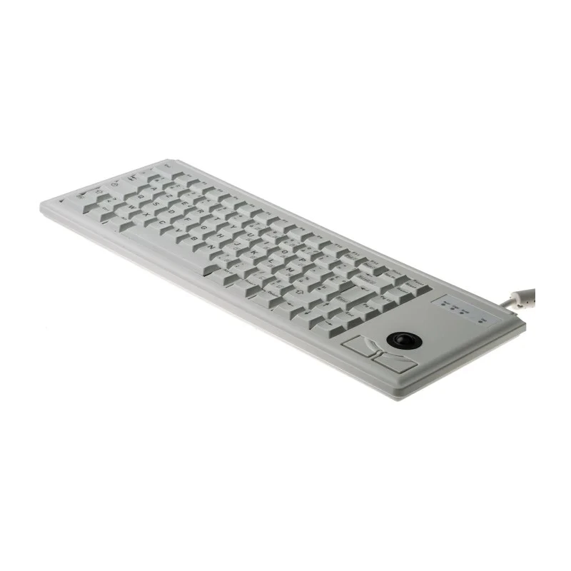 Cherry Wired USB Compact Trackball Keyboard, AZERTY Layout, Grey, Industrial Grade, USB Interface, G84 4400LUBFR-0