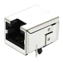 Bel-Stewart RJ45 Connector Female, , PCB Mount, Cat6, Shielded, Right Angle, 1 Port, 8 Way