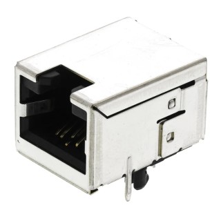 Bel-Stewart RJ45 Connector Female, , PCB Mount, Cat6, Shielded, Right Angle, 1 Port, 8 Way