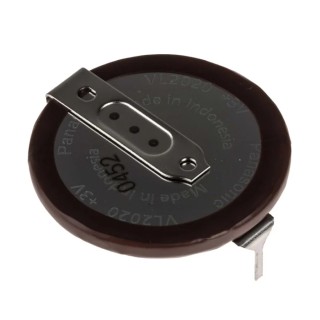 Panasonic 3 V Lithium Vanadium Pentoxide Button Rechargeable Battery 20 mAh PCB Pin, 20mm Diameter, Horizontal VL-2020/HFN