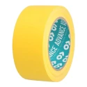 Advance Tapes Yellow Polyvinyl Chloride Hazard Tape, 33 m Length, 50 mm Width, 0.14 mm Thickness, AT8