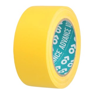 Advance Tapes Yellow Polyvinyl Chloride Hazard Tape, 33 m Length, 50 mm Width, 0.14 mm Thickness, AT8