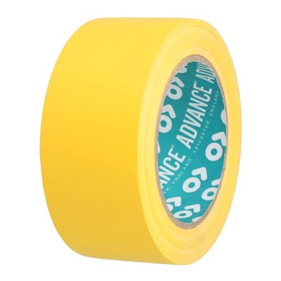 Advance Tapes Yellow Polyvinyl Chloride Hazard Tape, 33 m Length, 50 mm Width, 0.14 mm Thickness, AT8