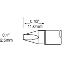 Metcal Soldering Iron Tip 2.5 mm Chisel, 11 mm Length, Compatible with PS-HC3, MFR-H2-ST, MFR-2222, MFR-2220 SFV-CH25