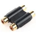 RS PRO Audio Female RCA Straight AV Adapter, Brass Contacts, Gold Plating, 39.3mm, Model 410-937