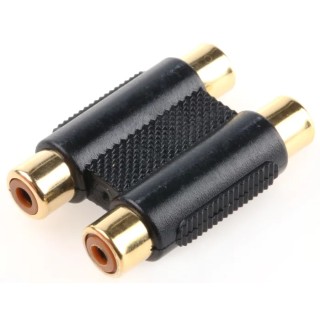 RS PRO Audio Female RCA Straight AV Adapter, Brass Contacts, Gold Plating, 39.3mm, Model 410-937
