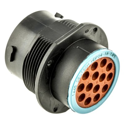 Deutsch Circular Connector 14 Contacts 1.59 mm Cable Socket Male IP67 Straight HD20 Series HDP24-18-14PE