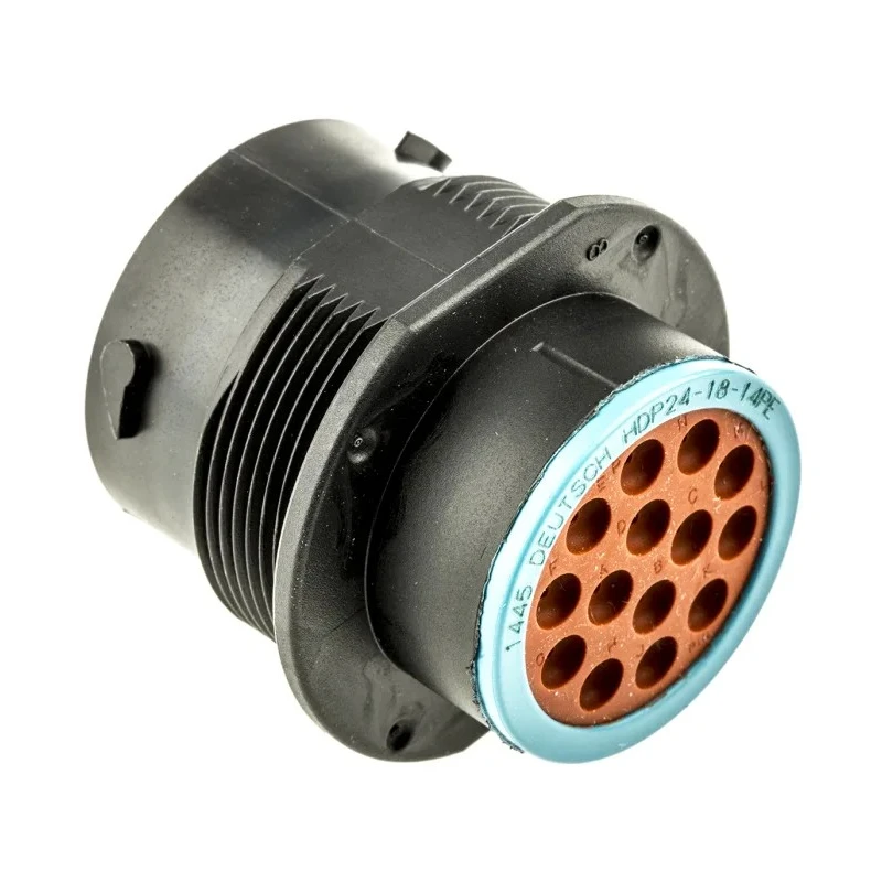 Deutsch Circular Connector 14 Contacts 1.59 mm Cable Socket Male IP67 Straight HD20 Series HDP24-18-14PE