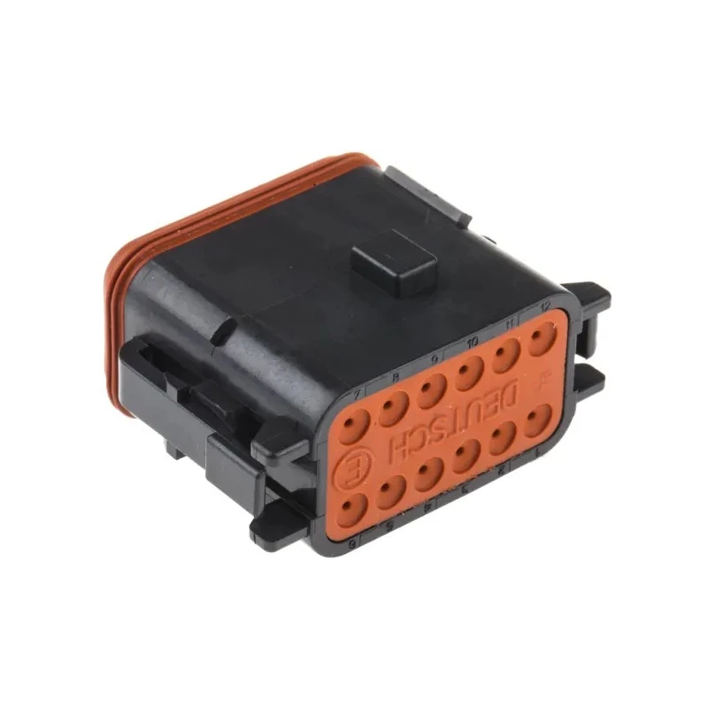 Deutsch DT Series Automotive Connector Male 12 Way Crimp IP6K9K IP68 Black DT0612SA-CE10