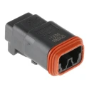 Deutsch DT Series Automotive Connector Male, Black, Bulkhead Mount, 2 Way Crimp Termination, IP68, 13A DT06-2S-CE06