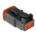 Deutsch DT Series Automotive Connector Male, Black, Bulkhead Mount, 2 Way Crimp Termination, IP68, 13A DT06-2S-CE06