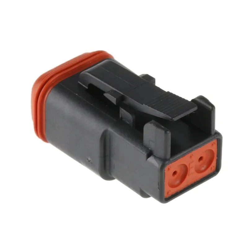 Deutsch DT Series Automotive Connector Male, Black, Bulkhead Mount, 2 Way Crimp Termination, IP68, 13A DT06-2S-CE06