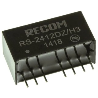 Recom Dual Output DC/DC Converter RS-2412DZ/H3 12V/-12V, 2W, 36V Max Input, Through Hole, SIP-8