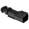 Deutsch DT Series Plastic 4 Way Connector Housing, Straight, Black, 14–20AWG, DT04-2P-CE09