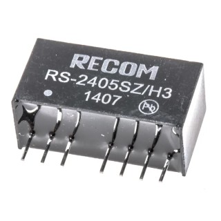 Recom Regulated DC-DC Converter RS-2405SZ/H3, 5V DC Output, 400mA, 9–36V DC Input, 2W, SIP-8, Through Hole
