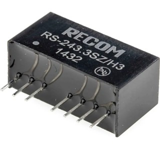 Recom RS-243.3SZ/H3 DC-DC Converter, 3.3V DC Output, 500mA, 9–36V DC Input, 2W, Through Hole, -40°C to 85°C