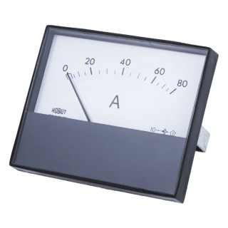 HOBUT Analogue Panel Ammeter, 80 A DC, ±8% Accuracy, 63.5 mm x 62.5 mm Panel, Moving Magnet R68M-80A-001